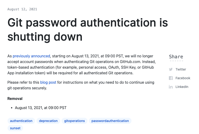 GitHub 不再支持密码验证,如何在 macOS 上实现 Token 登陆配置 | A Quest After Perspectives